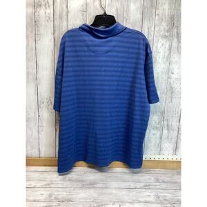 North Canyon Men Short Sleeve Golf Polo Shirts Blue Striped XL